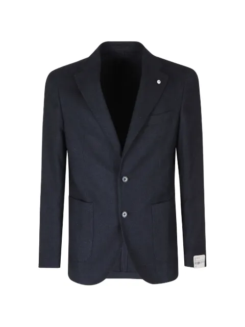 l.b.m. herringbone-pattern single-breasted blazer Blue 625072692099