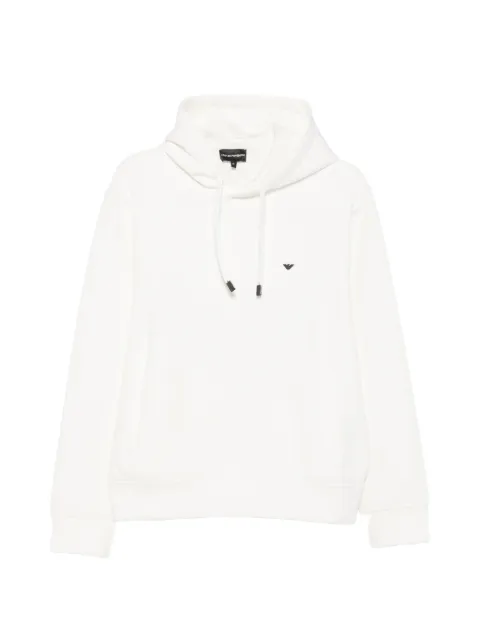 Emporio Armani logo-patch drawstring hoodie White EM004531AF10013