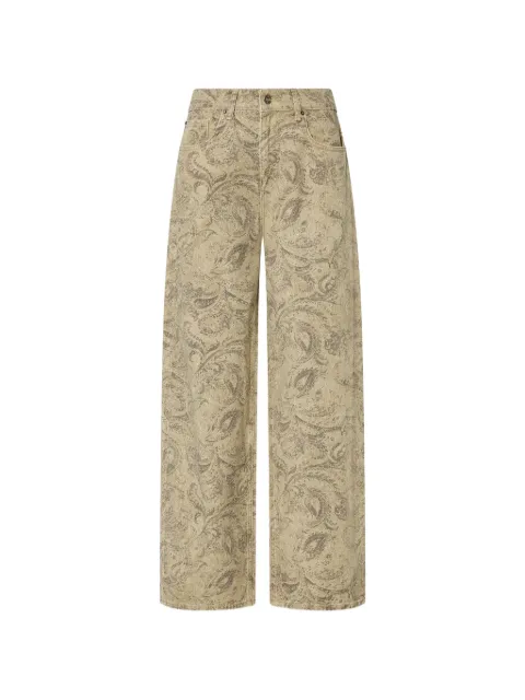 LIU JO boyfriend trousers with glitter print Neutrals UF6163T684AL9145