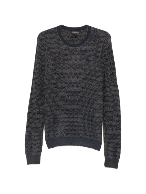 Emporio Armani textured-knit crew-neck sweater Blue EM006421AF29856