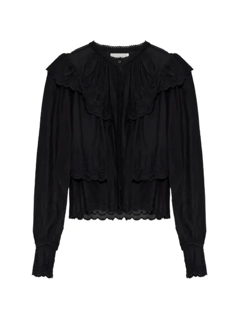 MARANT ÉTOILE ruffled broderie-anglaise shirt Black HT0223FAD3J10E