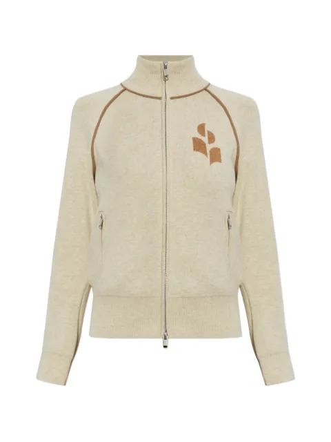 MARANT ÉTOILE Lanya zip-up knit cardigan Neutrals CA0166FAD1L11E
