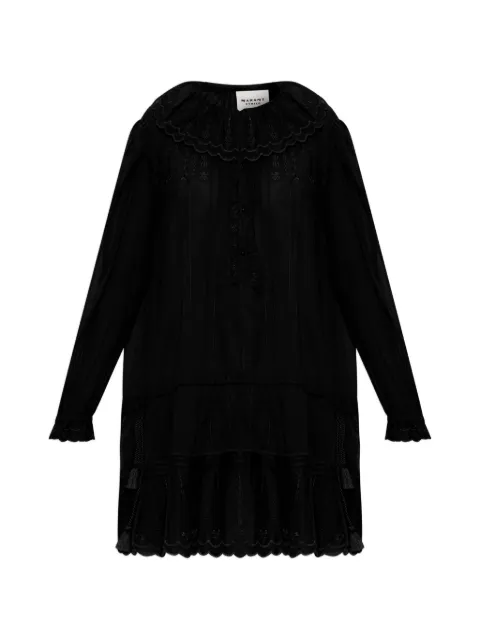 MARANT ÉTOILE Lenora embroidered cotton mini dress Black RO1130FAD3J10E