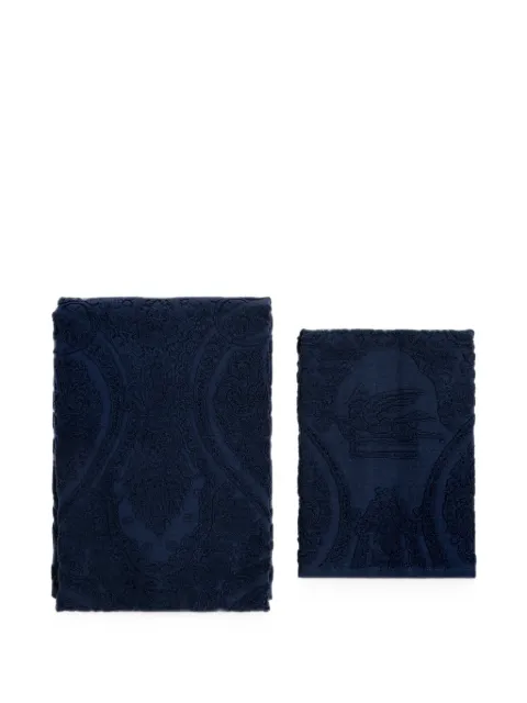 ETRO HOME Paisley Pegasus towels set (set of two) Blue UKFB0001AQ447