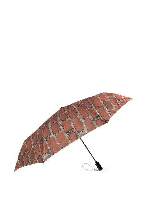 Moschino brick-print folding umbrella Orange 9206OPENCLOSEA