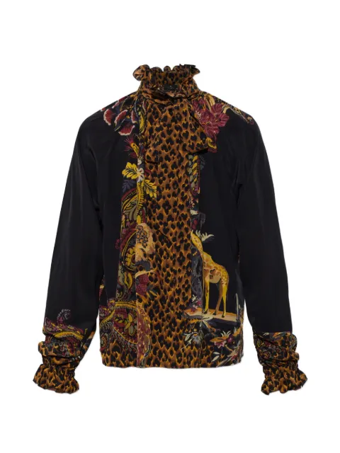 ETRO animal-print silk top Black WRJA0157AK15Y