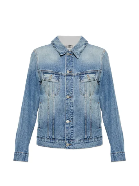 MM6 Maison Margiela faded-effect panelled denim jacket Blue S52AM0371M30058
