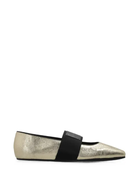 Givenchy Sliced metallic leather ballet flats Gold BE5017E2JK