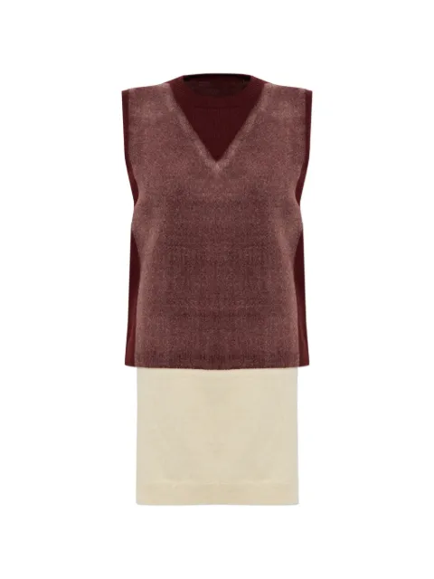 Maison Margiela layered-effect knitted vest Purple S51FB0086M13304