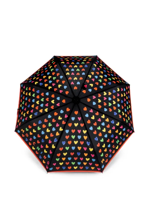 Moschino heart-print folding umbrella Black 8957OPENCLOSEA