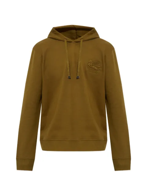ETRO Pegaso-embroidered drawstring hoodie Brown MRMB0008AR11H