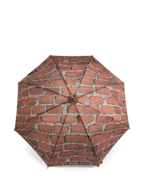 Moschino brick-print umbrella Brown 920663AUTOA