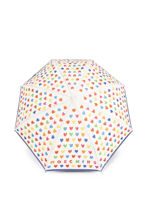 Moschino heart-print folding umbrella White 8957OPENCLOSEI