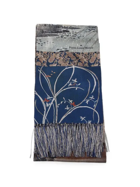 Pierre-Louis Mascia mixed-print fringed scarf Blue ALOEUWSW015X180TFA