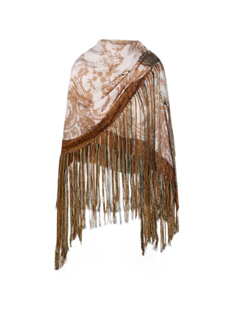 Pierre-Louis Mascia Aloeuw floral-print fringed scarf Neutrals ALOEUWSW135X135IN