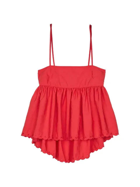Cecilie Bahnsen Selena broderie-anglaise sleeveless blouse Red 126RTW11013