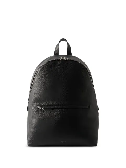 TOM FORD logo-print grained-leather backpack Black H0735LCL615YNAANAA