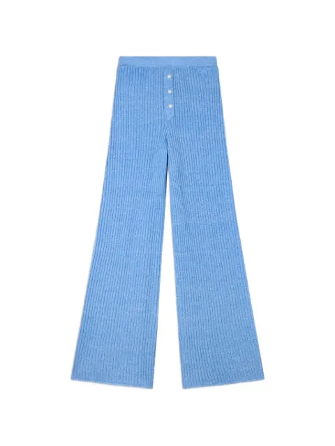 Guest In Residence ribbed-knit button-front trousers Blue W45232RL