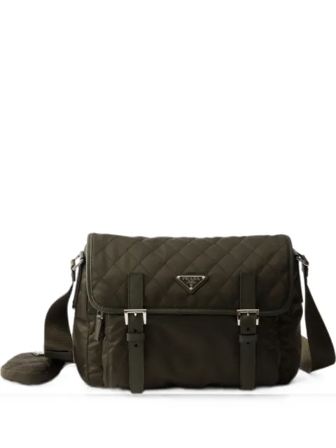 Prada large quilted Re-Nylon shoulder bag with Saffiano trim Green 1BD953VD1N2ZSI
