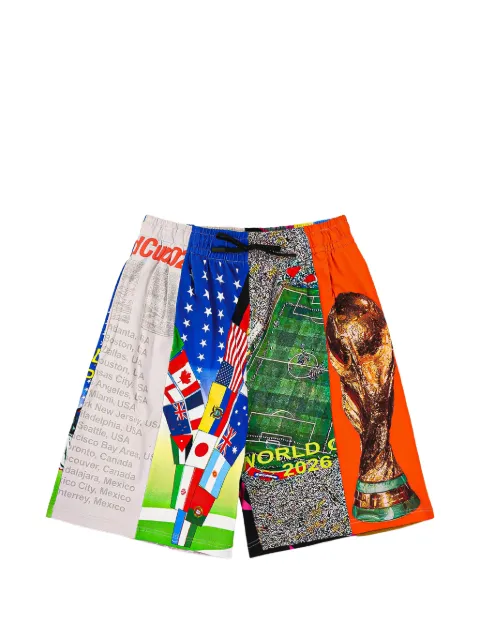 Pleasures World Cup graphic-print shorts Grey P26SUWC006