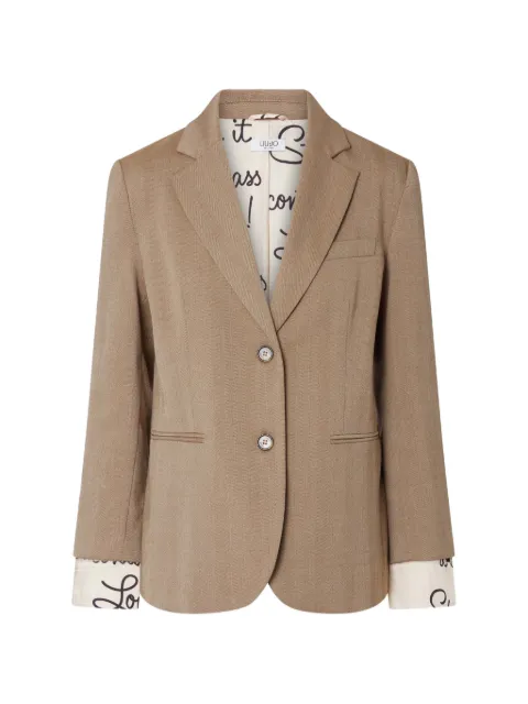 LIU JO herringbone fabric blazer Neutrals WF6211T732AL9179