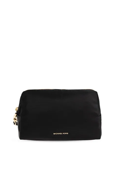 Michael Michael Kors logo-plaque cosmetic bag Black 32T6G6ZW9C0