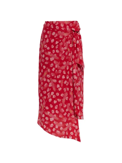 ISABEL MARANT Faniry floral-print silk skirt Red JU0535FAD3J07I