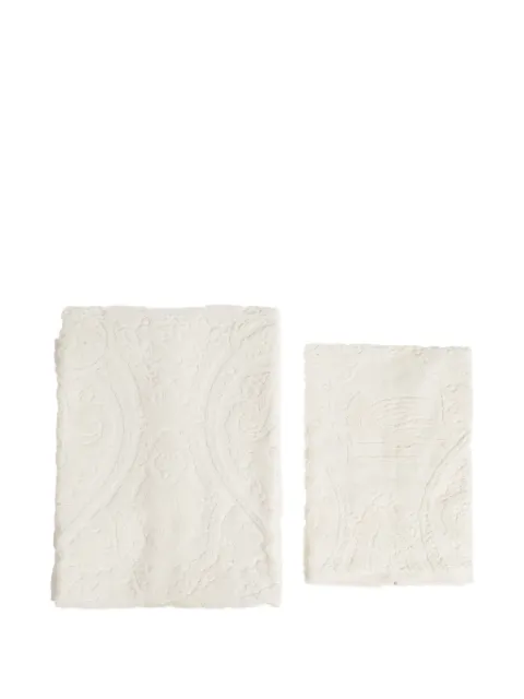 ETRO HOME Paisley-jacquard towels set (set of two set) Neutrals UKFB0001AQ447
