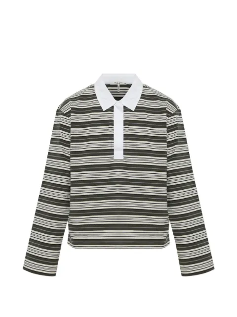 rag & bone striped long-sleeve polo shirt Green RE5M32PT3KW0