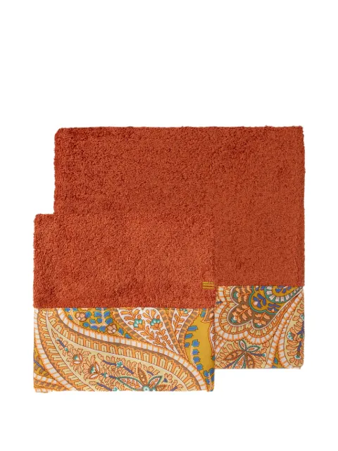ETRO HOME paisley-print terry-cloth towels (set of two) Orange UKFB0001AV799