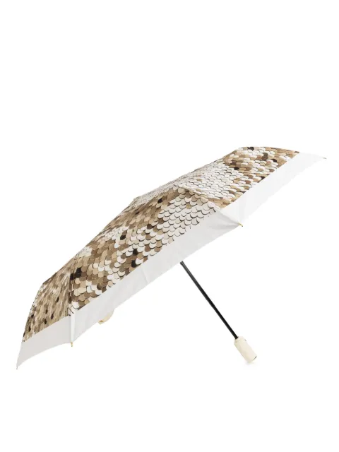 Moschino sequin-print folding umbrella Neutrals 9191OPENCLOSEA