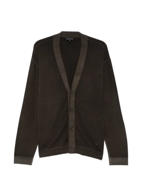 Emporio Armani V-neck virgin-wool cardigan Green EM006264AF29805