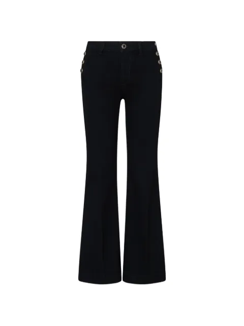 LIU JO flare jeans with jewel buttons Black UF6093D032887528