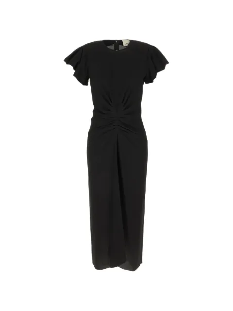 ISABEL MARANT midi Terena ruffled-sleeve dress Black 26ARO0373FED3J03I