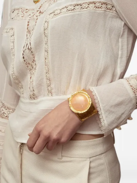 Sylvia Toledano Sphere quartz-rose cuff bracelet Gold C182D