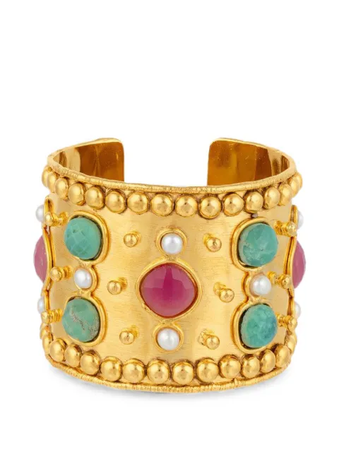 Sylvia Toledano jaspe and chrysoprase hammered-effect bracelet Gold C160C