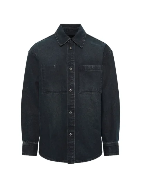 Wooyoungmi back-logo washed-denim shirt Blue W263SH27988L