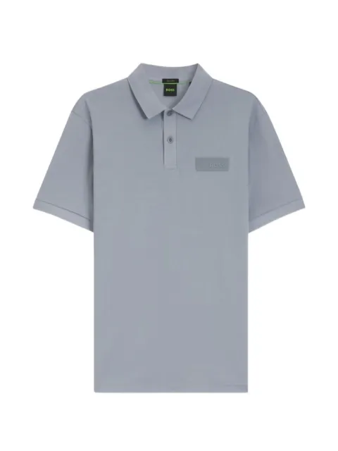 BOSS logo-patch polo shirt Grey 50565163