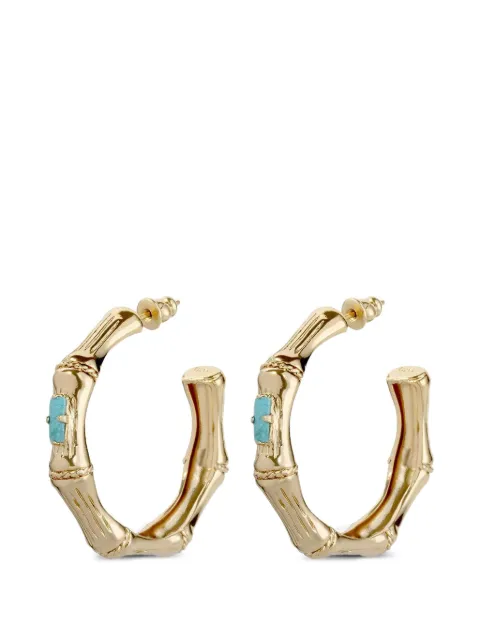 Gas Bijoux turquoise bamboo-effect earrings Gold ABAMBOUPMOS581