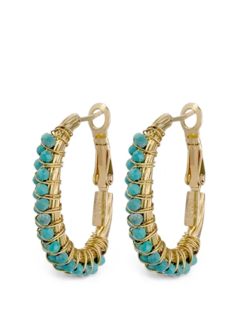 Gas Bijoux bead-embellished hoop earrings Gold ALYRECREOLEO081