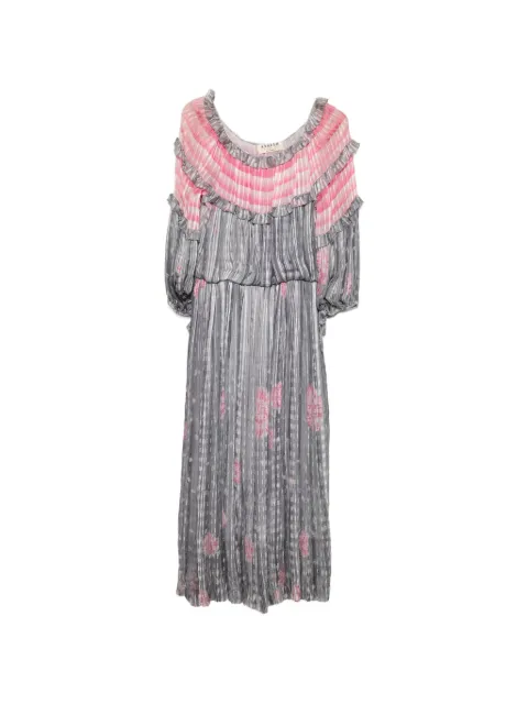 A.N.G.E.L.O. Vintage Cult 1970s ruffle-trimmed floral-print midi dress Grey AN600CDW
