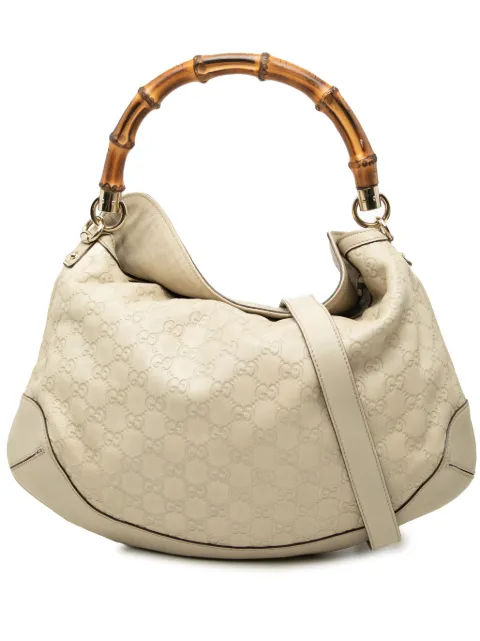 Gucci Pre-Owned 2000-2015 Guccissima Bamboo Peggy satchel White U57FMYV7S4LRG6GX