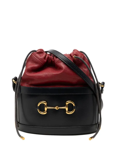 Gucci Pre-Owned 2016-2026 Calfskin Horsebit 1955 bucket bag Black 3S5RA4TJ9IYA5TNT