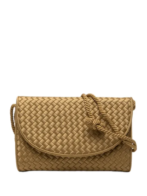 Bottega Veneta Pre-Owned 2012-2026 Satin Intrecciato Flap shoulder bag Gold 9U8RMNSWSZF01765