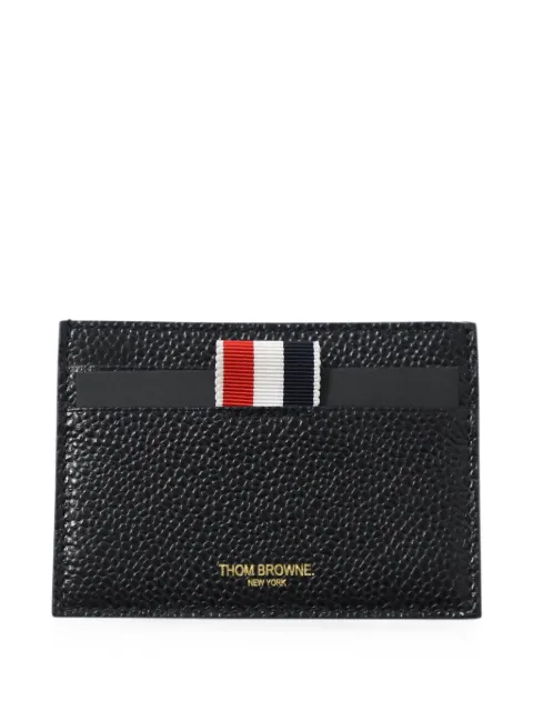 Thom Browne Pebble Grain stripe-tab card holder Black MRPPUGBBA188695M