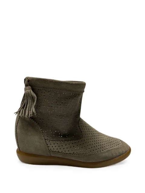 Isabel Marant Vintage Basley perforated ankle boots Grey NAPPUGBSH095103W