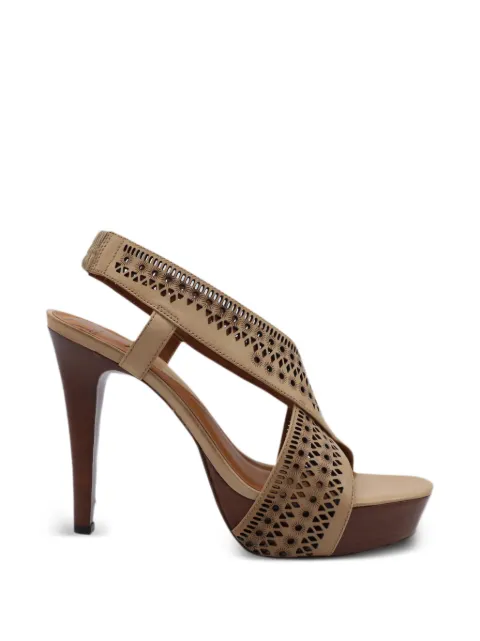 Diane Von Furstenberg Vintage Zoe crossover platform sandals Brown NAPPUGBSH091871W