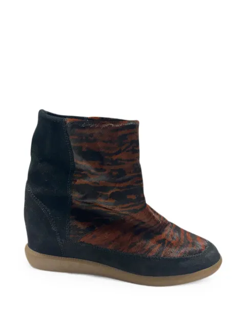Isabel Marant Vintage tiger-print wedge ankle boots Brown NAPPUGBSH095105W