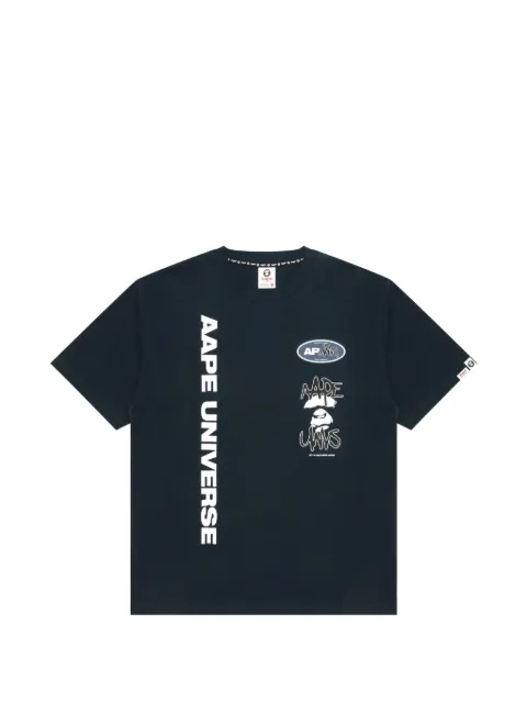AAPE BY *A BATHING APE® AAPEUNVS logo-print T-shirt Blue AAPTEM1844XXQ