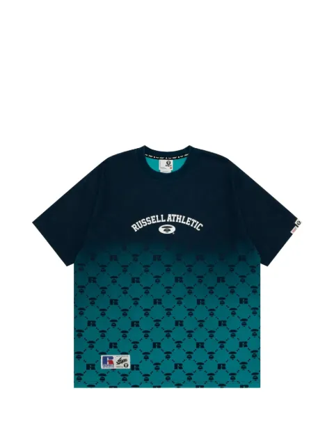 AAPE BY *A BATHING APE® x Russell Athletic logo-patterned T-shirt Blue AAPTEM9705XXM